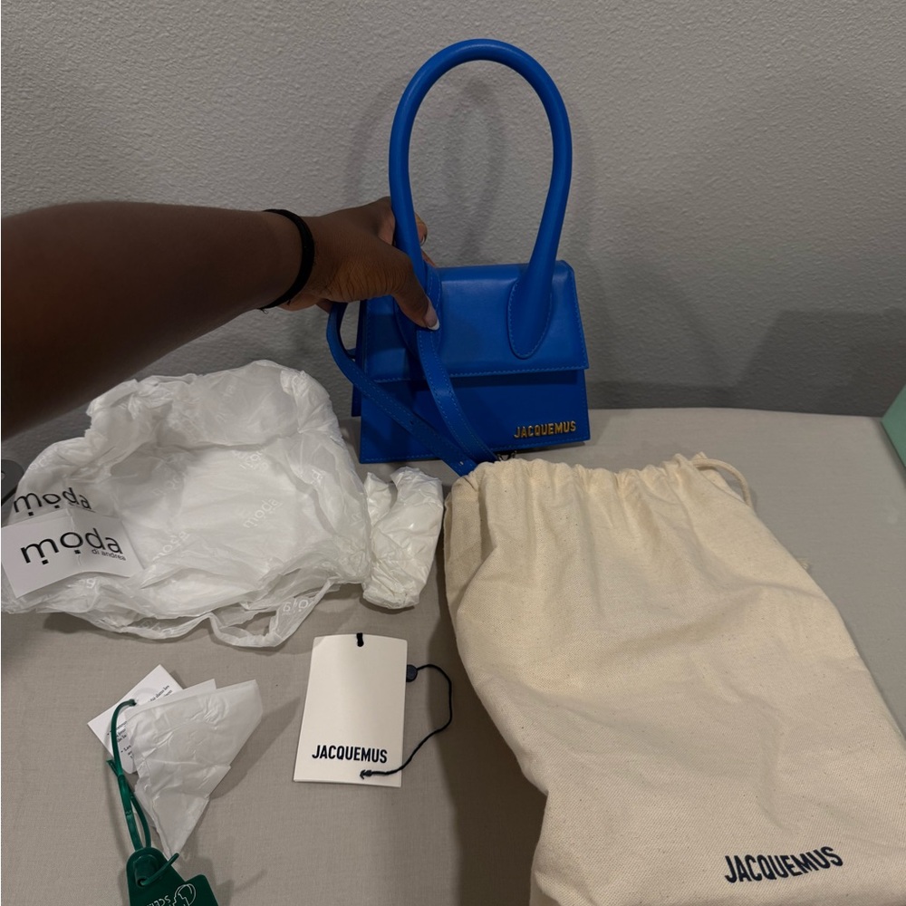 Brand New Jacquemus Blue Le Grand Chiquito Bag - Picture 5 of 5
